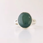 Jade and Silver Ring Blue Green - Studio Maya 