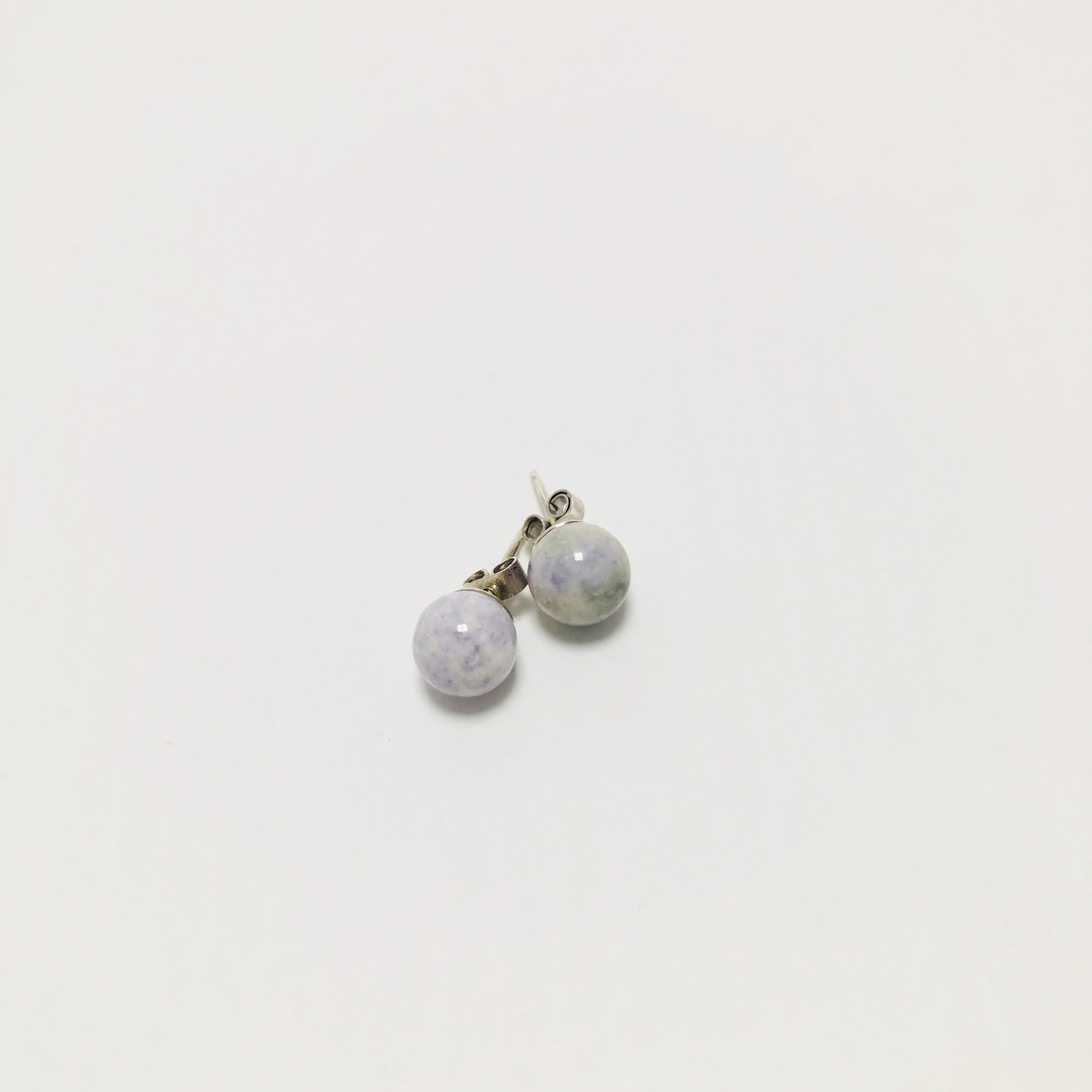 Jade Ball Earrings Grey
