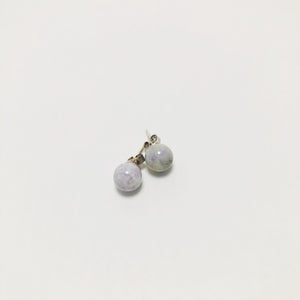 Jade Ball Earrings Grey