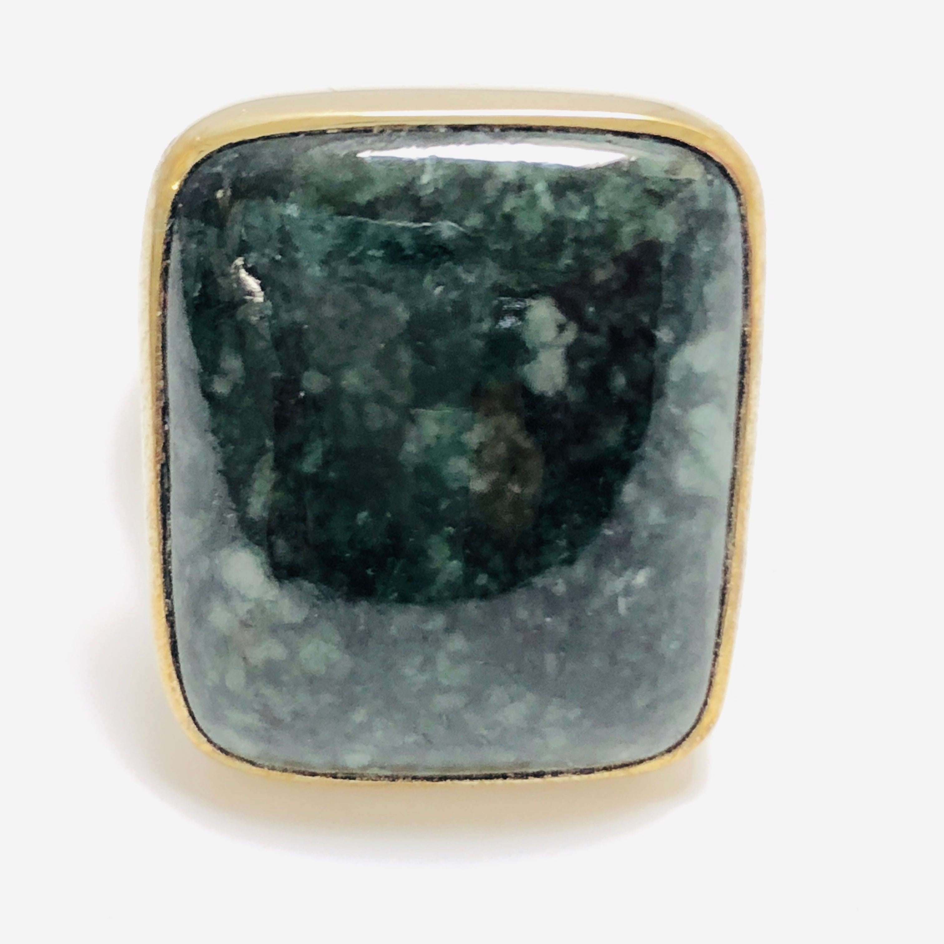 Jade Cocktail Ring Green Square