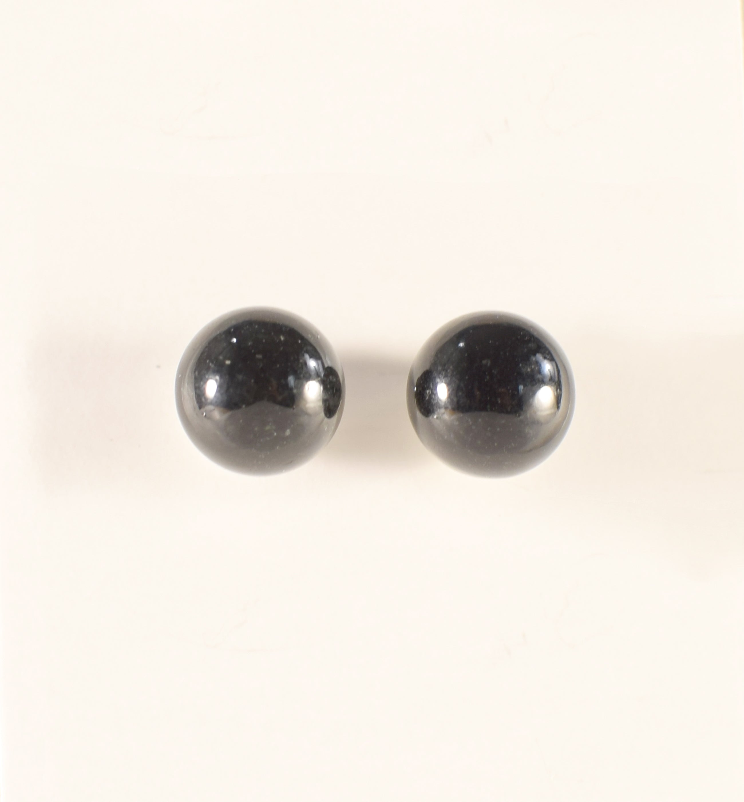 Studio Maya Jade Ball Earrings Black 