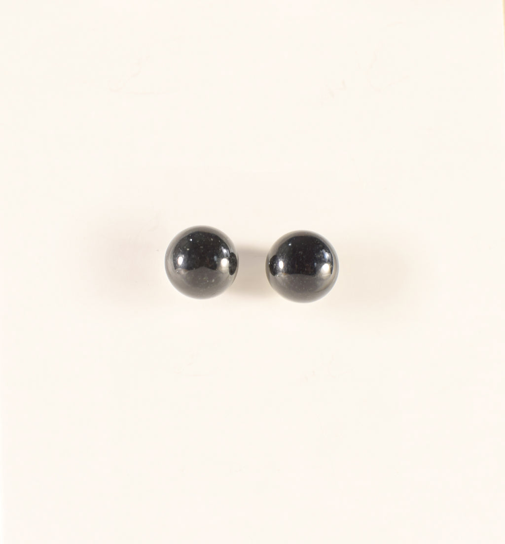 Studio Maya Jade Ball Earrings Black 