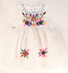 Studio Maya Kids Embroidered Cotton Dress White 
