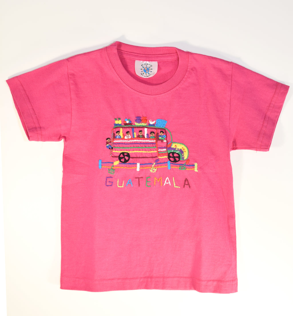 Studio Maya Kids Embroidered T-Shirt Chicken Bus 