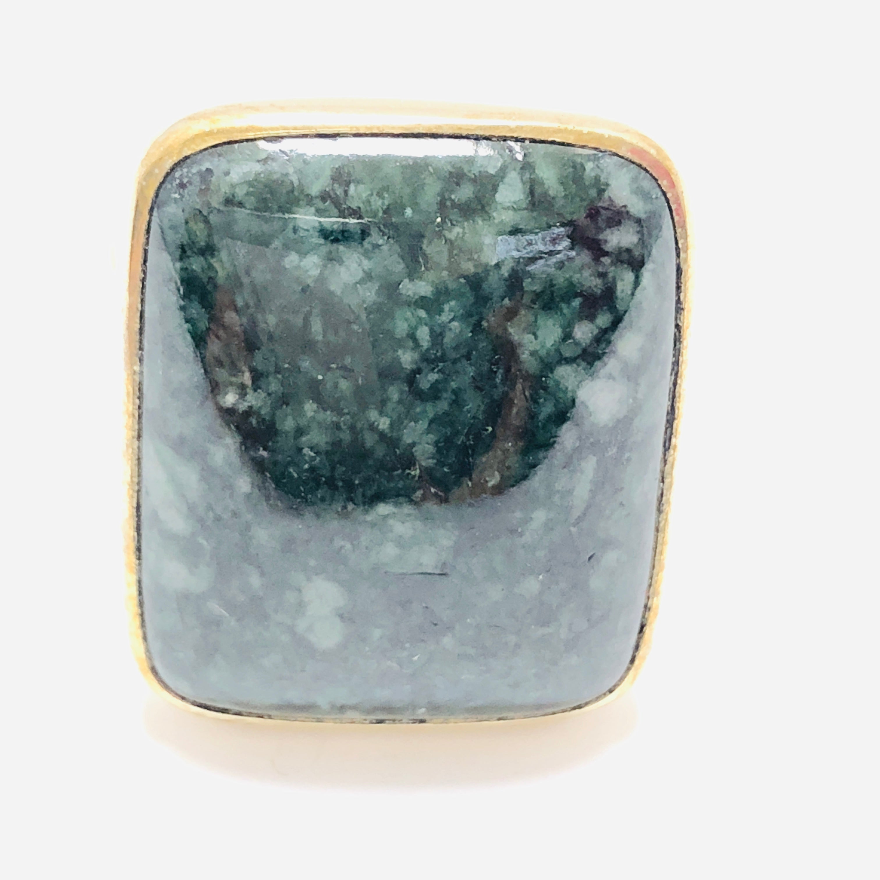 Jade Cocktail Ring Green Square