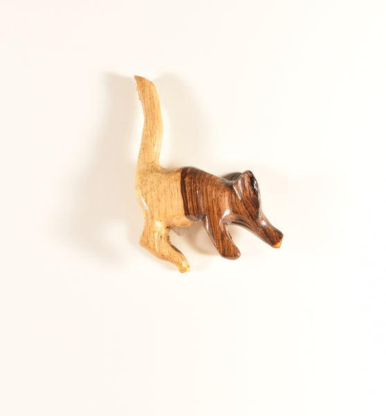 Hand Carved Wooden Fox Toy