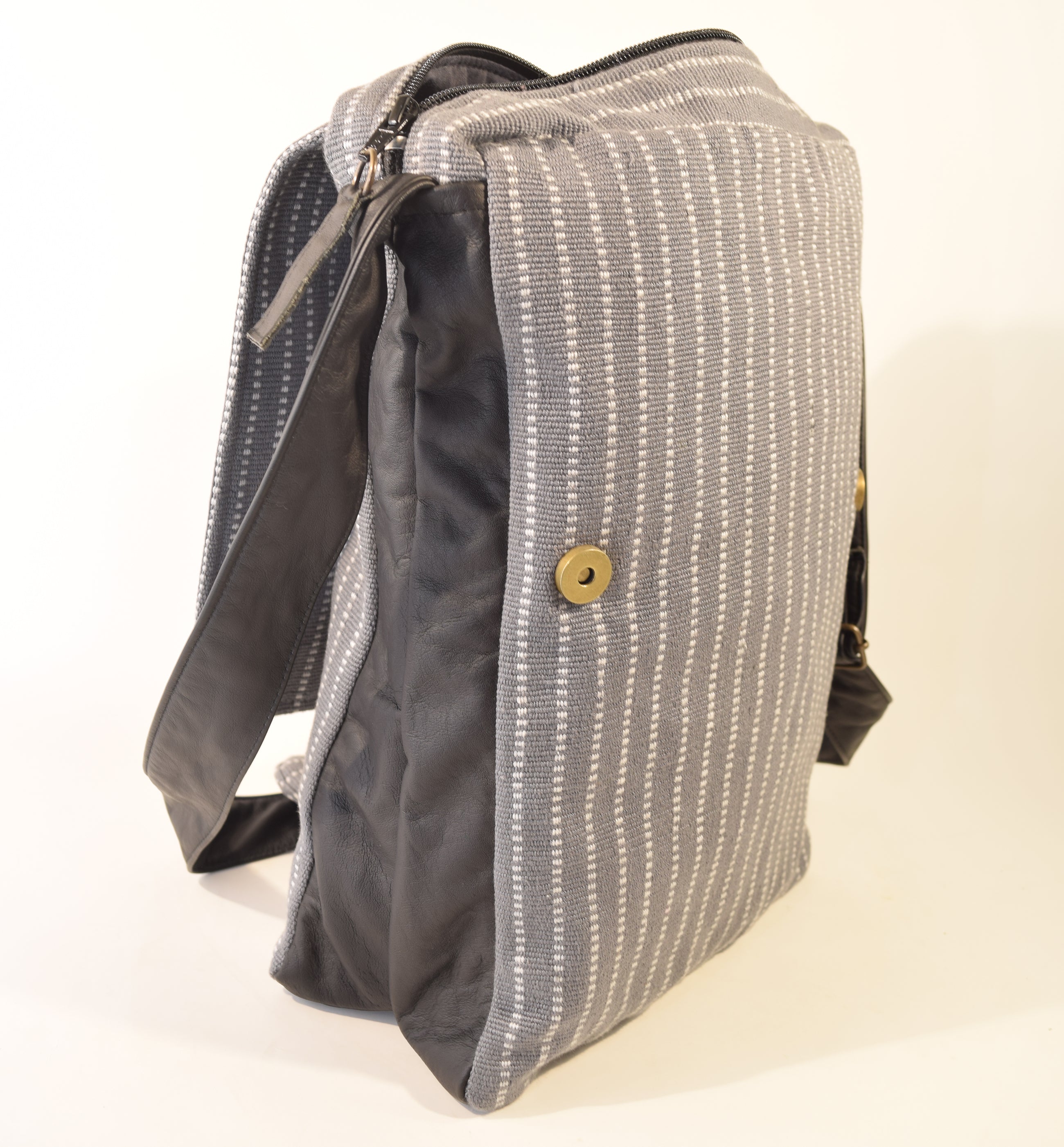 Yabal Grey/White Stripe Messenger Bag 